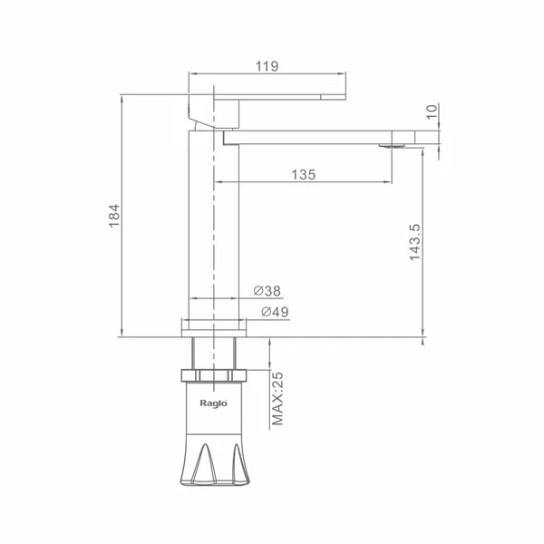 Смеситель Raglo для умывальника R10.10.05