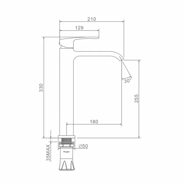 Смеситель Raglo высокий для умывальника R02.15.06