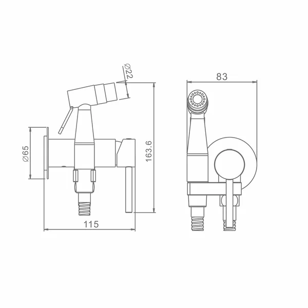 Смеситель Raglo встраиваемый с гигиеническим душем R20.54.05