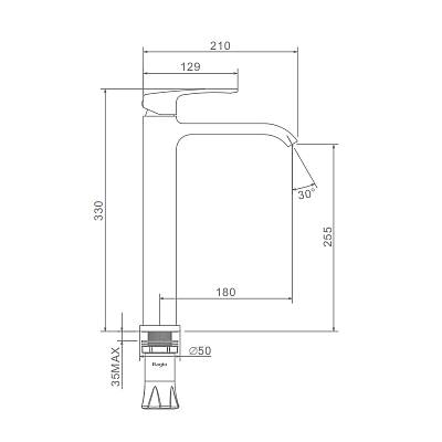 Смеситель Raglo высокий для умывальника R02.15.03