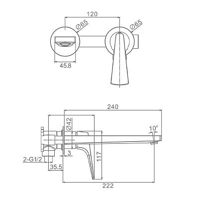Смеситель Raglo встраиваемый  для умывальника R07.11.09
