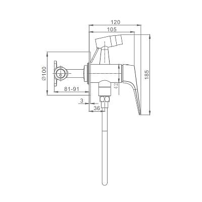 Смеситель Raglo встраиваемый с гигиеническим душем R07.52.09
