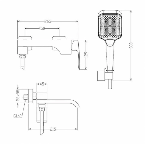 Смеситель Raglo для ванны и душа R02.30.09