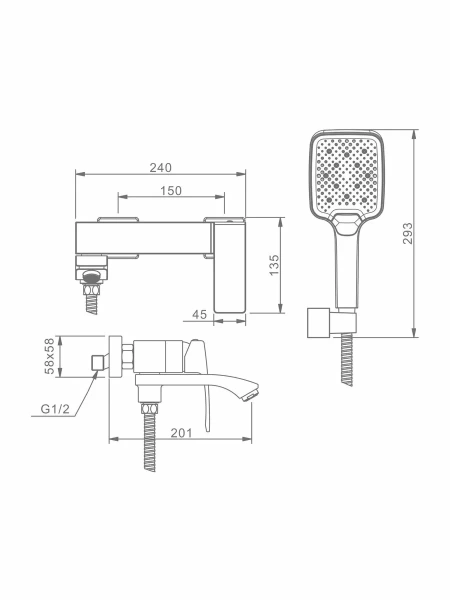 Смеситель Raglo для ванны и душа	