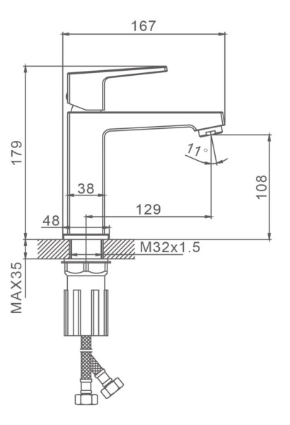Смеситель Splenka для умывальника S01.10.09