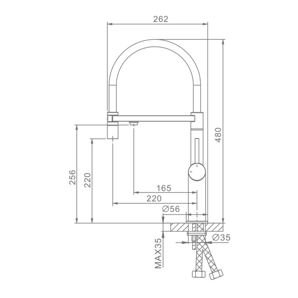 Смеситель Raglo для кухни со съемным гибким изливом R20.63.05