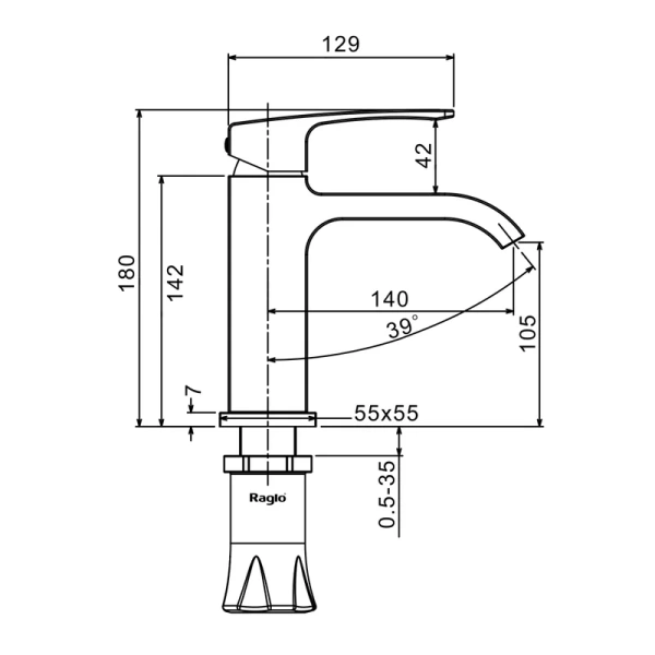 Смеситель Raglo для умывальника R02.10.03
