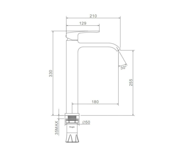 Смеситель Raglo высокий для умывальника R02.15