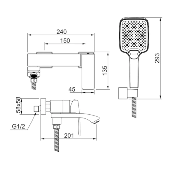 Смеситель Raglo для ванны и душа R01.30.09