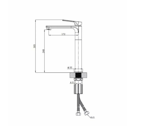Смеситель Splenka высокий для умывальника S30.15.06