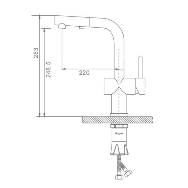 Смеситель Raglo для кухни с выдвижным изливом R86.49.09